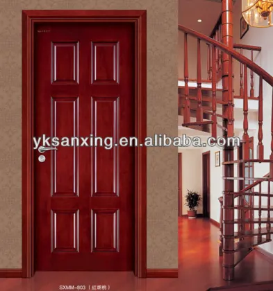 Red walnut painting solid wooden doors/SANXING DOORS
