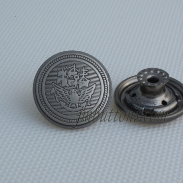 fashion logo matt gun metal buttons for clothes