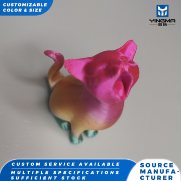 3D Baskılı Gökkuşağı Degrade Kedi Heykel Dekoru