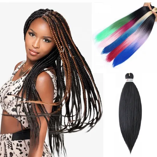 26inch 20inch Easy Braids Prestretched EZ Braiding Hair Hot Water Setting Yaki Straight Soft Jumbo Braid Synthetic Hair