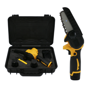 Mini Electric Brushless Chain Saw: 6\" Battery Operated, Handheld, Cordless Chain Saw