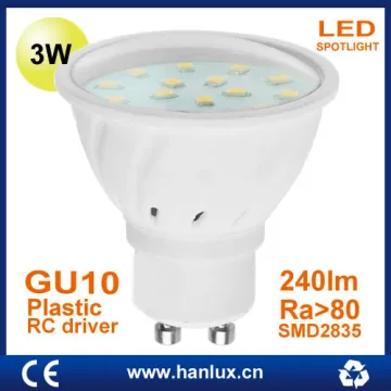 GU10 3W 240lm 120degree RC driver LED bulb