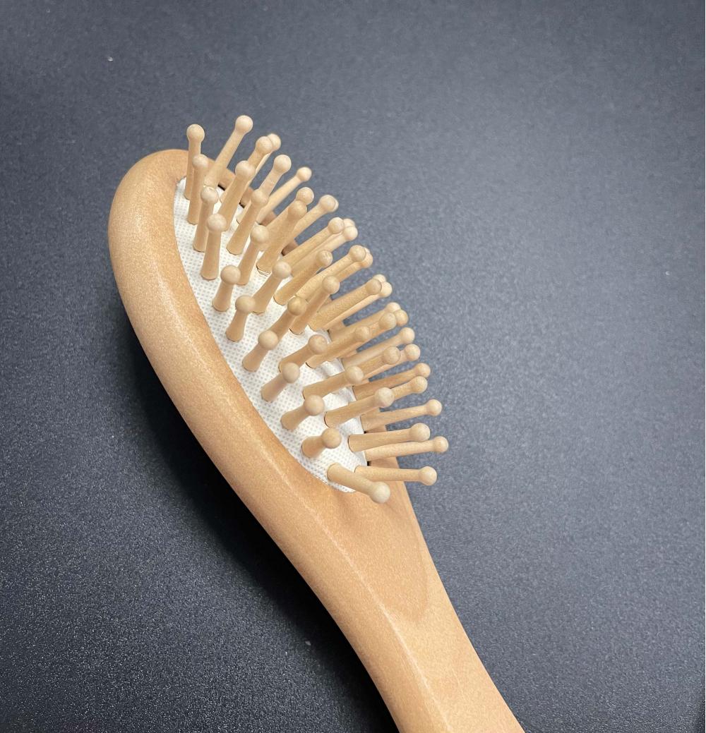 Natural Wooden Hair Brush With Massage Jpg