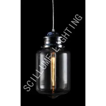 1-light clear glass cloche filament pendant chandeliers #2071
