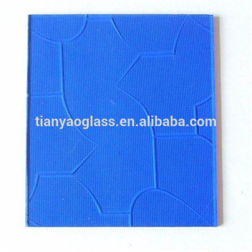 blue Karatachi patterned glass with CE and ISO