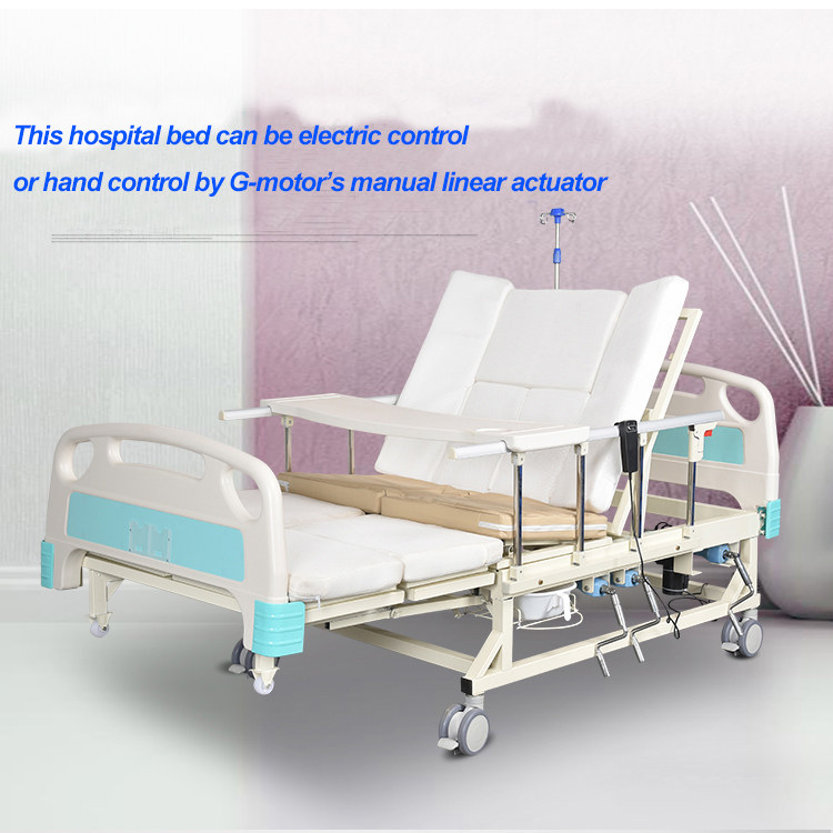 hospital bed with actuator