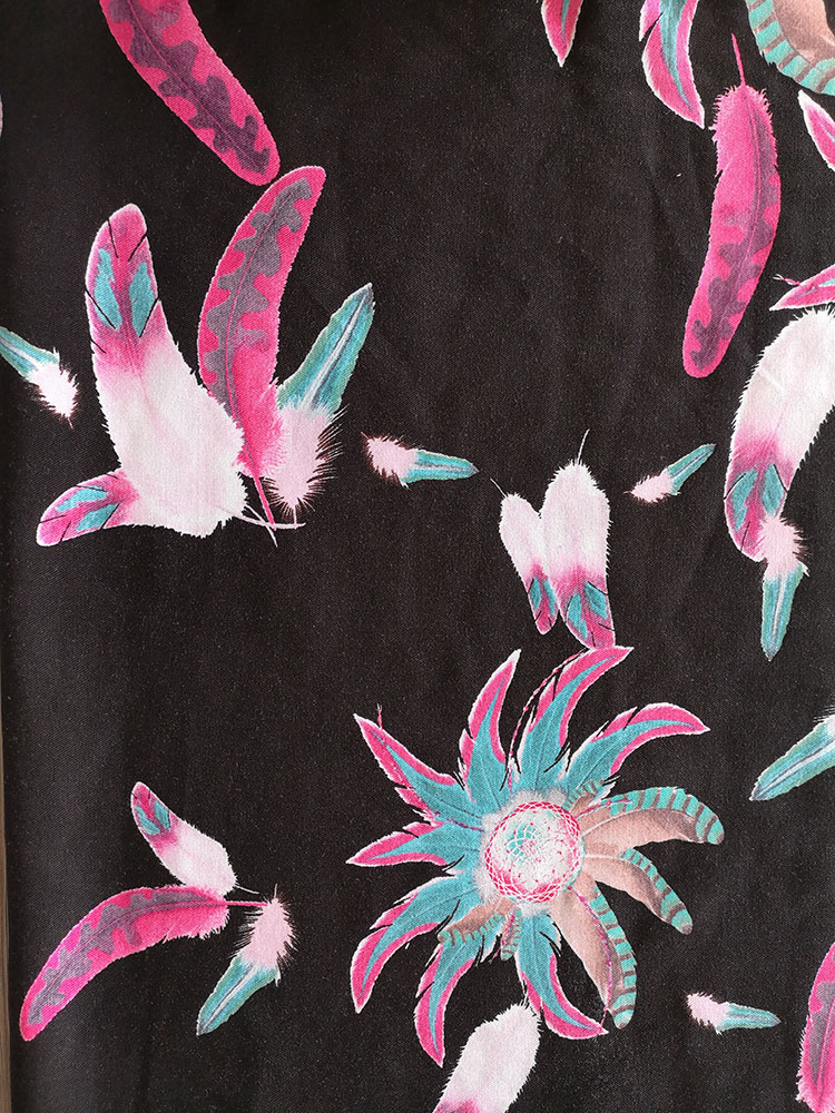Feather Design Rayon Twill 3024S Printing Woven Fabric