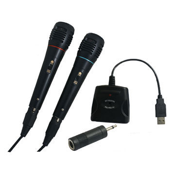 Dual Wired Microphone for PC/PS2/PS3/Wii/Xbox 360 Game Accessories