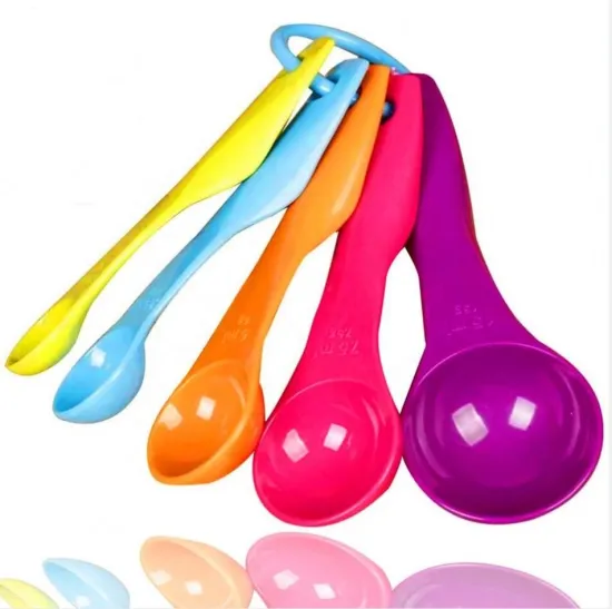 Wholesale Plastic 5 Pc Colorful Measuring Spoons Baking Tool Set