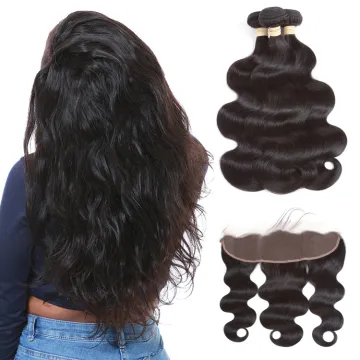 Free Shipping Non Virgin Remy Wavy Hair Indian 3 Bundles with Frontal , Aliexpress Online Shopping India Hair from India