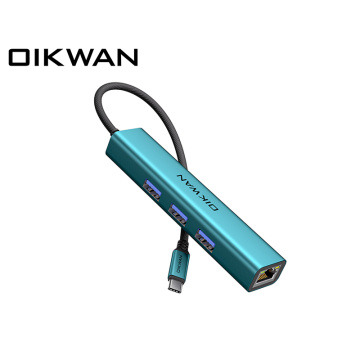 5Gbps USB-C đến RJ45 4 Port USB Hub