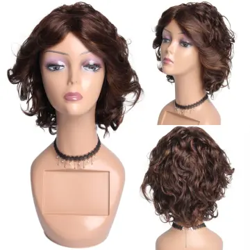 Remy Brazilian Short Pixie Human Hair Wigs For Women Bouncy Curly Glueless Black Color wig
