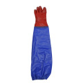 Red glossy PVC raincoat with sleeve gloves 60cm