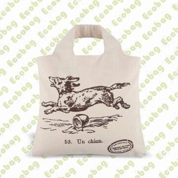 Organic Cotton Foldable Bag, Customized Sizes, Colors and Logos are Accepted