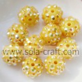 Newest Resin Rhinestone Beads10*12MM With Yellow AB Color For Bracelets