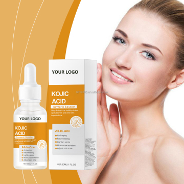 Etichetta privata Kojic Acido Kojic e siero di faccia organica di curcuma per sbiancamento e illuminamento
