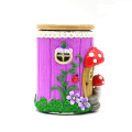 Purple Mushroom House Glass Storage Jar