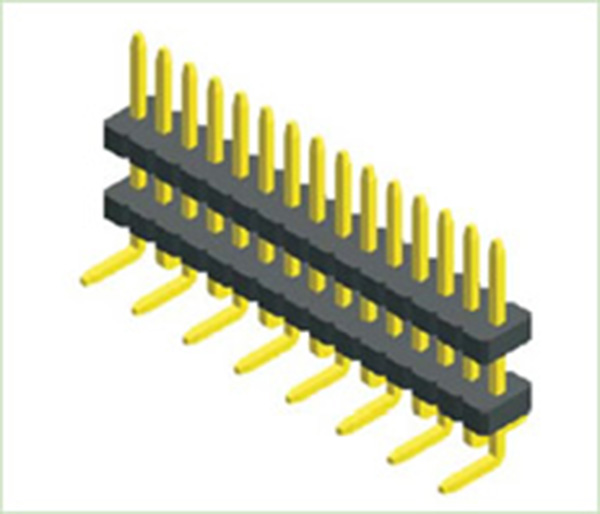 1.27mm Pin Header Single Row Double Plastic SMT 180°/Straight