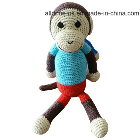 Hot Sale Hand Crochet Monkey Toy Doll for Baby Gift