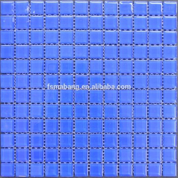 MB1605081 23*23mm Blue swimming pool crystal glass mosaic tiles Stocked glass mosaic