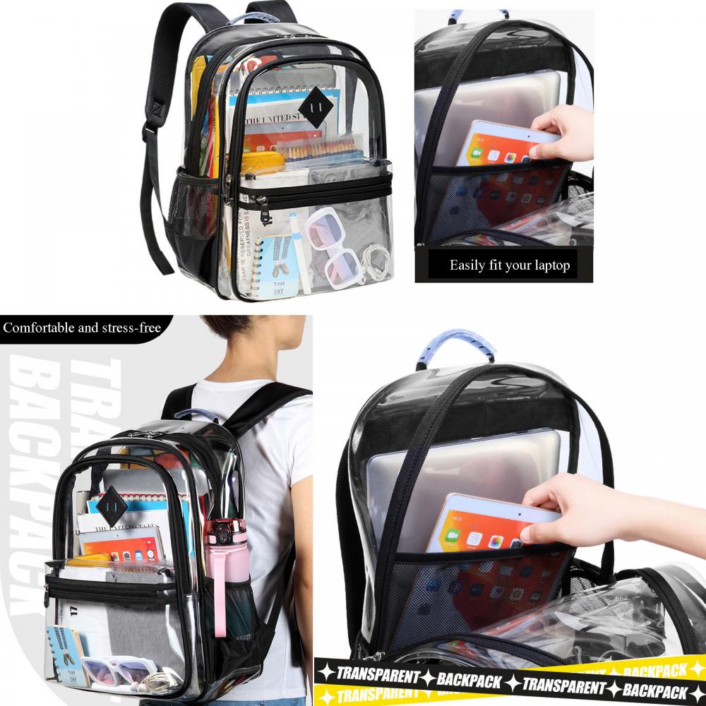 WYCY Clear Backpack Heavy PVC Transparent Bag