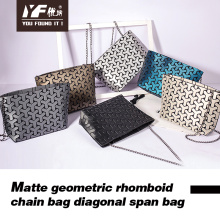 New matte geometric rhomboid chain bag grid single shoulder diagonal span bag