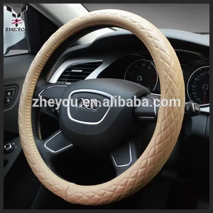 yellow genuine leather steering wheel cover covers