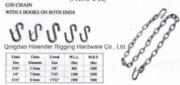 G30 Chain with S Hook on Both End