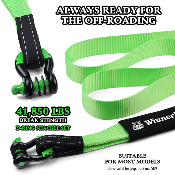 6m Towing Straps With Shackle Combo