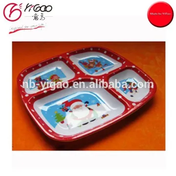 102759 Kids Christmas Melamine Divided Serving Tray