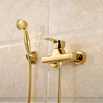 Gold Plated Brass Wall Mount Rain Shower System