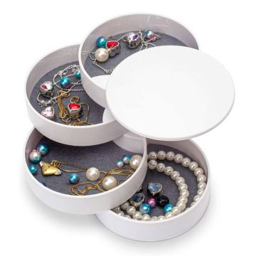 2024 5-Layer Jewelry Storage Box - Rotating Earring Holder for Bracelets & Rings