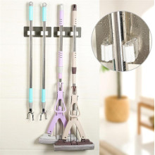 Mop Broom Holder Wall Mounted Mop Holder Household Adhesive Storage Broom Hanger Mop Hook Racks Kitchen Bathroom Organizer#30