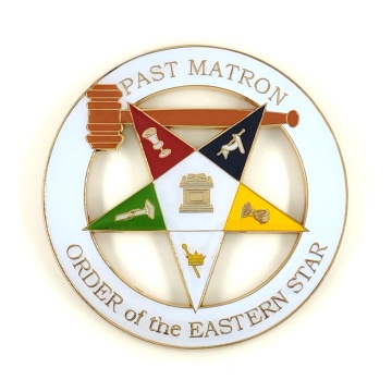 Goldener Orden des östlichen Sterns 3-Zoll-runden Freimaurerauto-Emblem: Past Matrons Oes-Sammlerstück