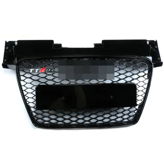 TTRS Style Chrome Frame Black Mesh Front Bumper Grille for Audi TT 2007-2014
