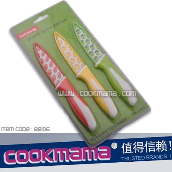 3pcs non-stick Knife set with blister card@COOKMAMA