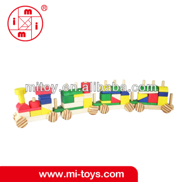 Educational toy bamboo train toy for children from ICTI manufacturer
