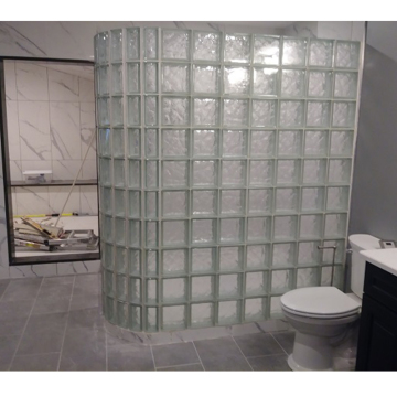 Colorful Mosaic Solid Glass Bricks Curtain Wall Partition