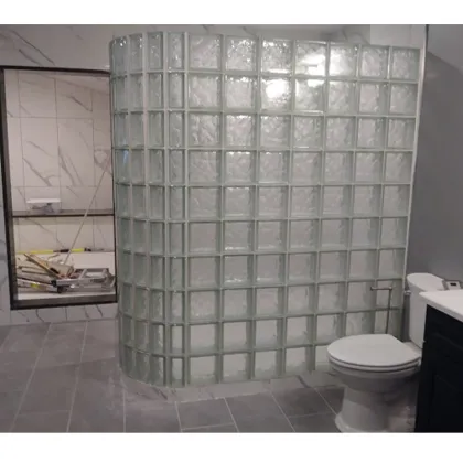 Colorful Mosaic Solid Glass Bricks Curtain Wall Partition