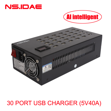 4 Pluggar Valfritt 30 Port USB Fast Charger