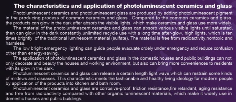 Luminous Mosaic, Luminous Ceramics, Photoluminescent