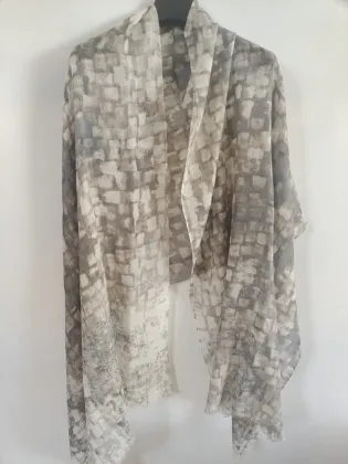 Worst Cashmere Blended with Silk Printed Shawl