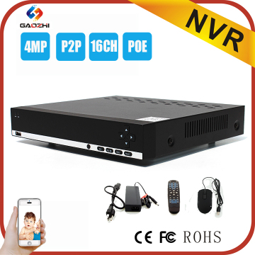 Low cost H.264 4MP/3MP POE p2p ahd security dvr 16ch