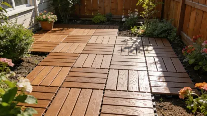DIY Portable Wood Grain Balcony Plastic Floor Tiles