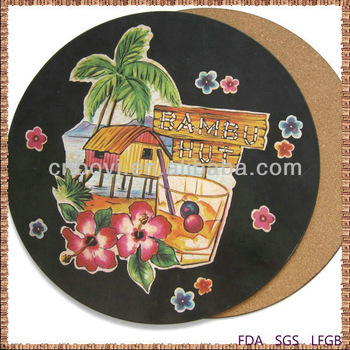 Promotion Cheap Cork Placemats Disposable Round Cork Placemats