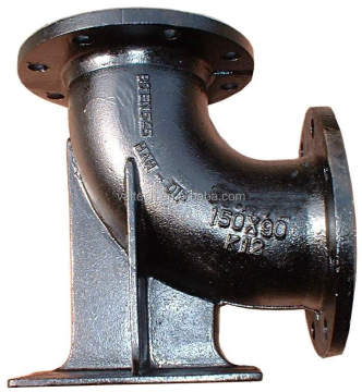 Waterworks Industry Ductile Iron Double Flange Pipe Fittings - 90 Degree Elbow Bend