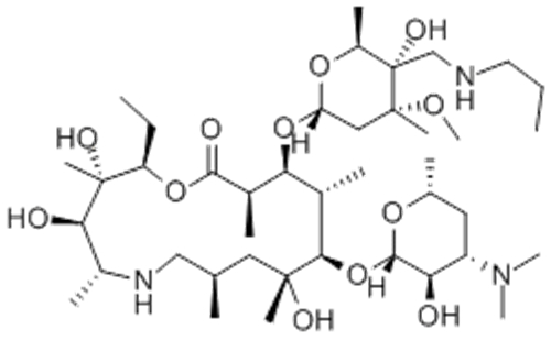 1-Oxa-6-azacyclopentadecan-15-one,13-[[2,6-dideoxy-3-C-methyl-3-O-methyl-4-C-[(propylamino)methyl]-a-L-ribo-hexopyranosyl]oxy]-2-ethyl-3,4,10-trihydroxy-3,5,8,10,12,14-hexamethyl-11-[[3,4,6-trideoxy-3-(dimethylamino)-b-D-xylo-hexopyranosyl]oxy]-,( 5725122