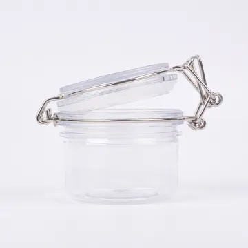 200ml Food Container Clear Pet glass Plastic Candy Jar with Air Tight Lid for Storage Bee Nut Flower Tea empty jar