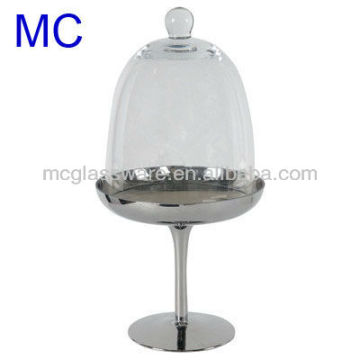 Handmade electroplated glass cake stand