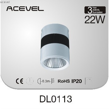 High CRI and high Lumen COB LED down light, surface mounted, 22w